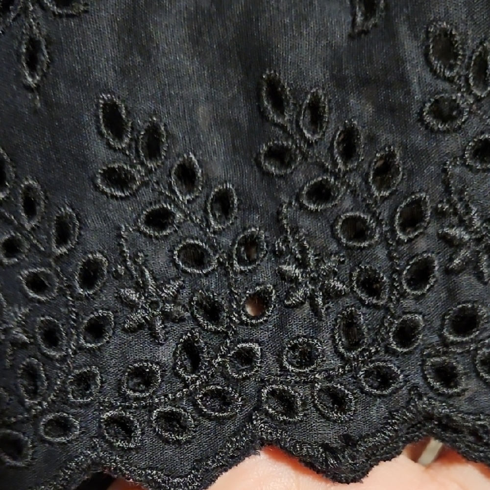Elegant Black Lace Trim Blouse - Picture 2 of 4